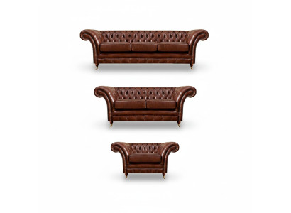 Upholstered Furniture Couch Sets 3-piece Upholstery Seat Armchair Chesterfield Sofas New