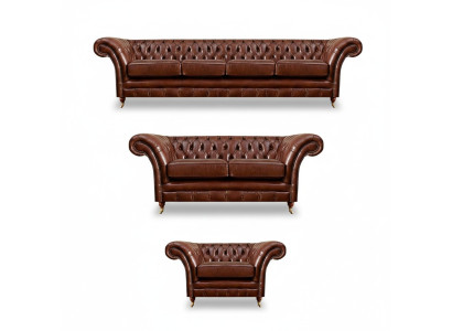 New 3-piece set living room Chesterfield sofas upholstered furniture armchair furnishings