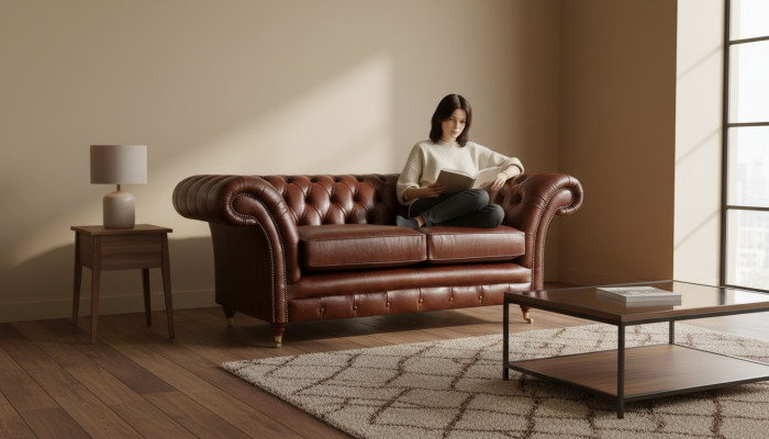 Chesterfield Sofa Two-Seater Couch Living Room Upholstered Furniture New Setup