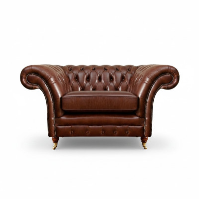 Living room armchair brown Chesterfield furnishing couch upholstered seat new