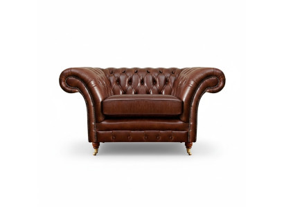 Living room armchair brown Chesterfield furnishing couch upholstered seat new