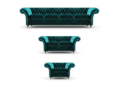 Luxury 3-Piece Set Chesterfield Sofa Furniture Design Upholstery