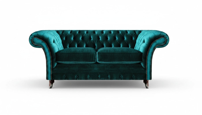 Chesterfield design green sofa two-seater sofa furniture upholstery furniture