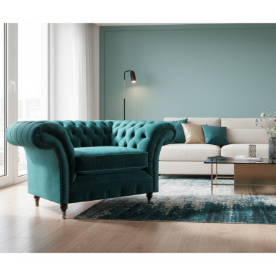 Living room armchair Chesterfield seat couch upholstered furniture new furnishings