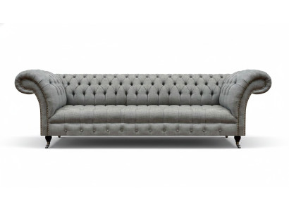 Living room luxury gray four-seater sofa Chesterfield new upholstered furniture