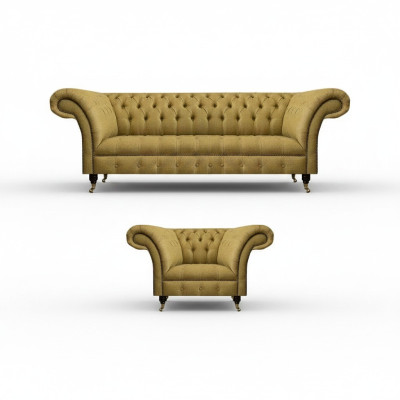 Chesterfield three-seater sofa upholstery furniture new armchair padded seat living room