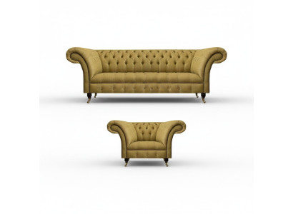 Chesterfield three-seater sofa upholstery furniture new armchair padded seat living room