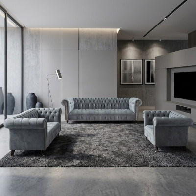 Living room Chesterfield furniture sofa set 3-piece new luxury furnishing