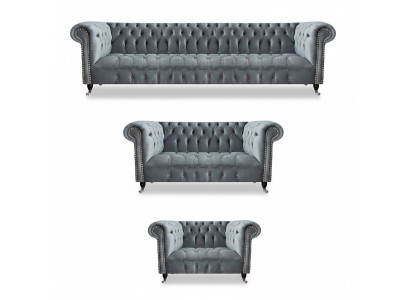 Living room Chesterfield furniture sofa set 3-piece new luxury furnishing