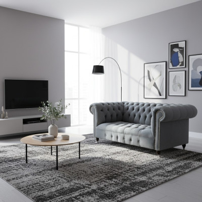 Two-seater sofa luxury furniture living room couch Chesterfield seat