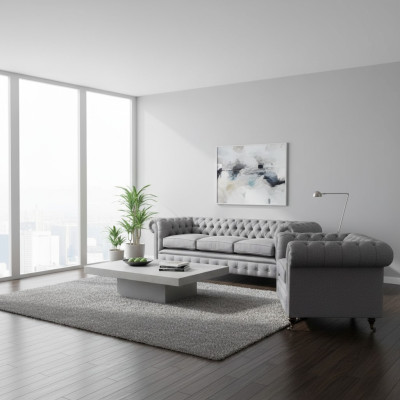 Sofa set couch upholstery Chesterfield design sofa three-seater set armchair