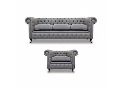 Sofa set couch upholstery Chesterfield design sofa three-seater set armchair