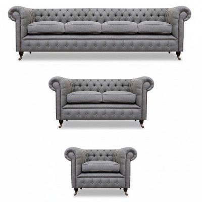 Sofa set fabric textile upholstered sofa Chesterfield living room new design