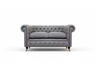 Design sofa upholstery couch gray luxury fabric two-seater sofas Chesterfield