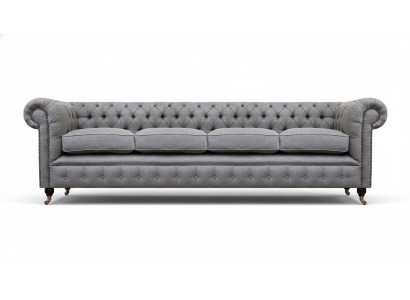 Chesterfield four-seater gray sofa couch living room furnishing new textile
