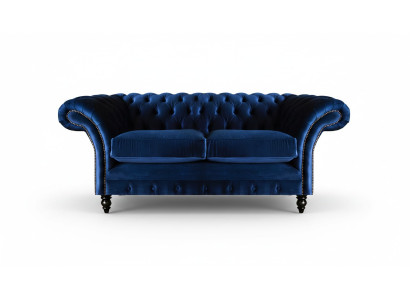 Living room sofas couch two-seater furniture blue Chesterfield new