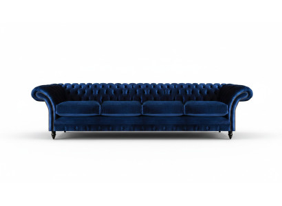 Luxury Design Chesterfield Four-Seater Sofa Blue Couch Living Room Furniture