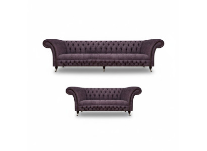 Living room luxury purple sofa three-seater design armchair sofa set Chesterfield