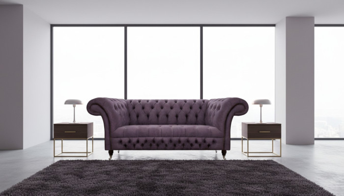 Chesterfield sofa two-seater living room couch luxury upholstery fabric textile