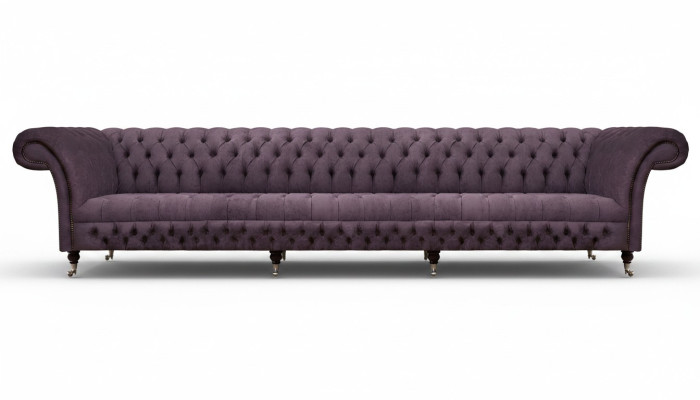 Luxury Upholstered Furniture Chesterfield Four-Seater Sofa Couch Fabric Living Room