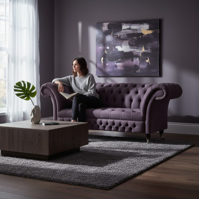 Chesterfield armchair upholstered furniture living room upholstered seat luxury fabric new
