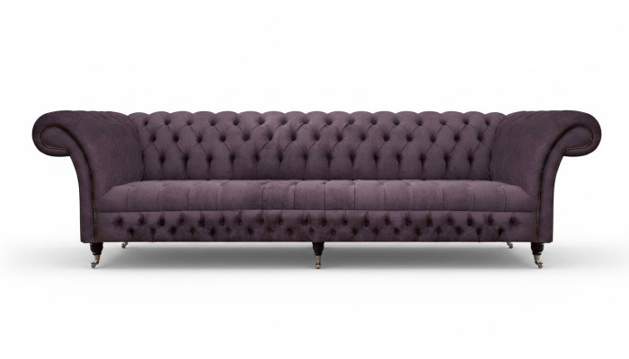 Chesterfield sofa three-seater living room sofas couch luxury purple upholstered seat