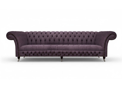 Chesterfield sofa three-seater living room sofas couch luxury purple upholstered seat