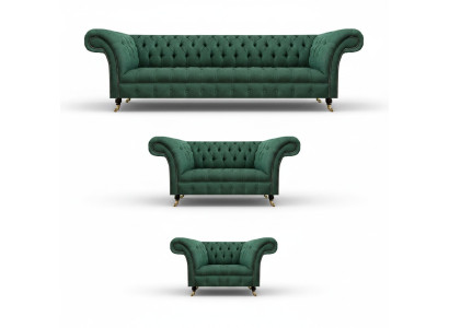 Luxury Green Sofas Complete Sofa Set Upholstered Furniture Living Room Couch Fabric