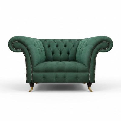 Living room armchair luxury upholstered furniture green upholstered seat Chesterfield new