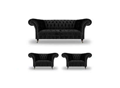 Living room sofa set Chesterfield furniture luxury complete 2x armchairs