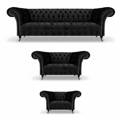 Chesterfield Sofa Set 3-piece Complete Living Room Sofas Couch New Set