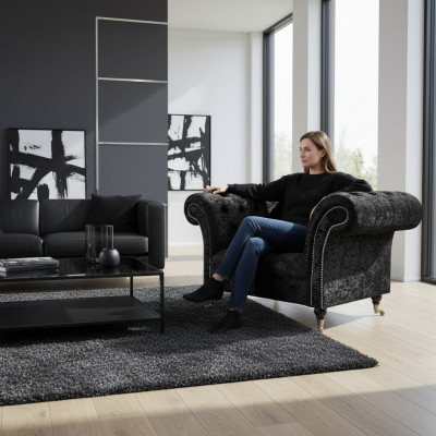 Chesterfield Sofa Two-Seater Couch Living Room Fabric Upholstered Seat Upholstered Furniture