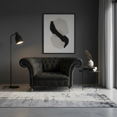 Living room luxury armchair upholstered seat Chesterfield upholstered furniture furnishings