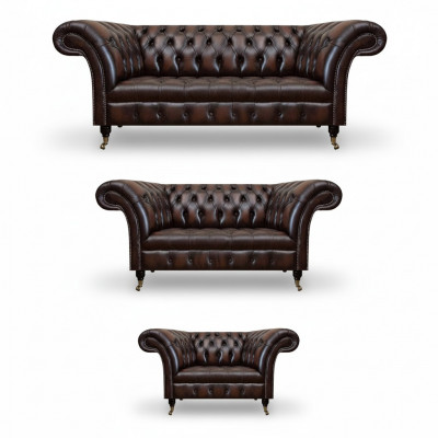 Living room upholstered furniture Chesterfield sofas couch leather luxury sofa set