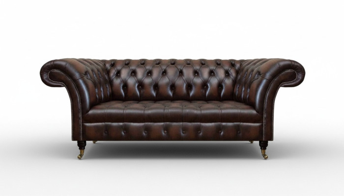 Chesterfield Three-Seater Sofa Couch Upholstered Furniture Living Room New