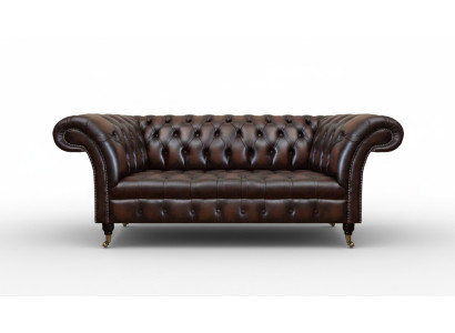 Chesterfield Three-Seater Sofa Couch Upholstered Furniture Living Room New