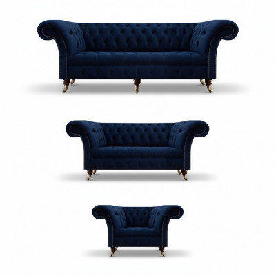 Living Room Complete Furniture 3pcs Sofas Couch Luxury Armchair Textile Furnishings