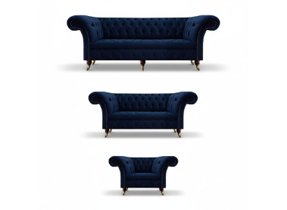 Living Room Complete Furniture 3pcs Sofas Couch Luxury Armchair Textile Furnishings