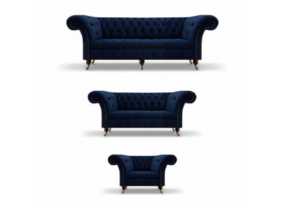 Living Room Complete Furniture 3pcs Sofas Couch Luxury Armchair Textile Furnishings