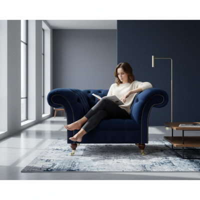 Luxury design armchair living room furniture Chesterfield upholstered furniture