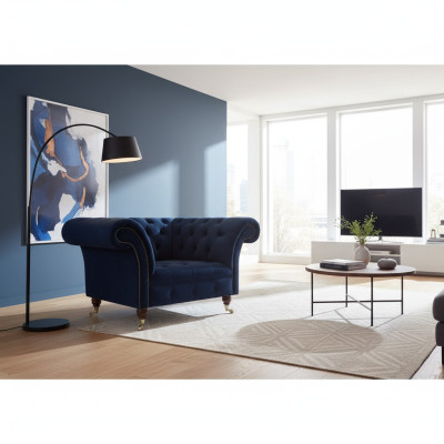 Luxury design armchair living room furniture Chesterfield upholstered furniture