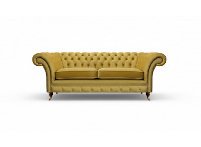 Sofa Couch Two-Seater Luxury Furniture Yellow Chesterfield Living Room