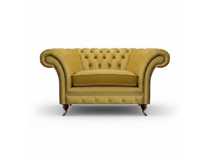 New luxury armchair yellow seat furniture Chesterfield living room textile