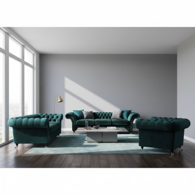 Living room luxury furnishings complete sofas couches Chesterfield upholstery 3+2+1