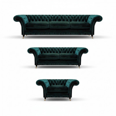Living room luxury furnishings complete sofas couches Chesterfield upholstery 3+2+1