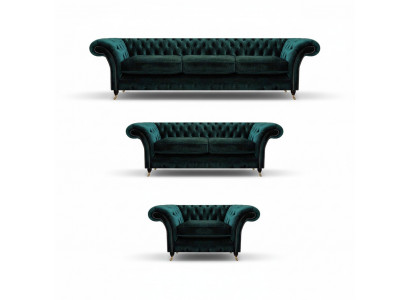 Living room luxury furnishings complete sofas couches Chesterfield upholstery 3+2+1