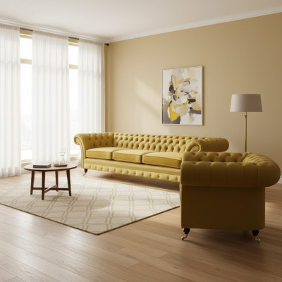 Living room set sofa couch three-seater 3+1 armchair sofa suite Chesterfield