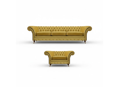 Living room set sofa couch three-seater 3+1 armchair sofa suite Chesterfield