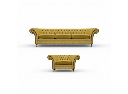 Living room set sofa couch three-seater 3+1 armchair sofa suite Chesterfield