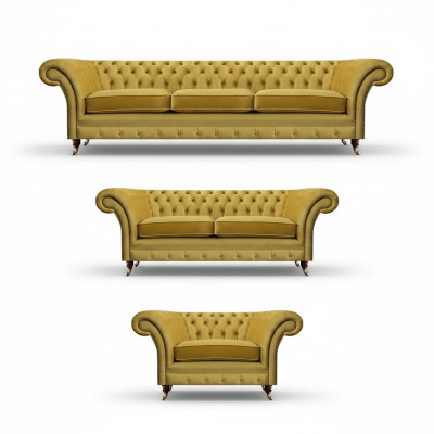 Sofa Set Luxury Set 3-piece Upholstered Furniture Chesterfield Couches 3+2+1